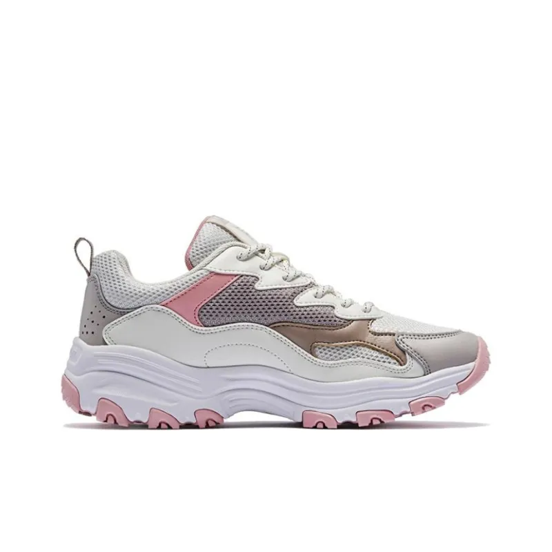 QIAODAN Shock Absorbers With Slip Resistant And Abrasion Resistant Properties Low Top Casual Shoes Women's Beige Pink-1