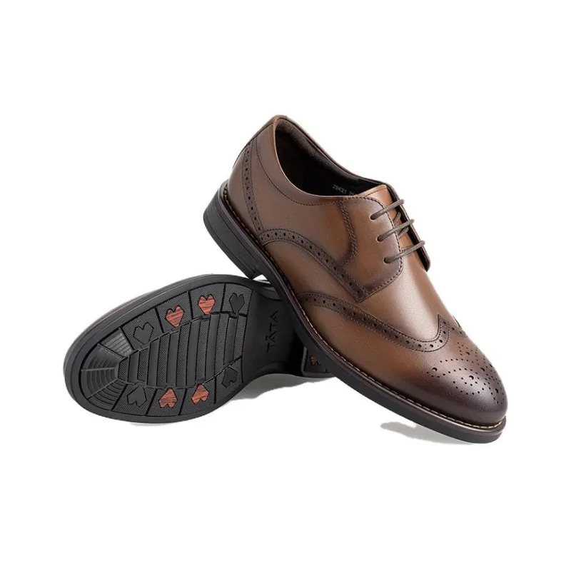TATA Dress Shoes Men Low Top Black/Coffee-9