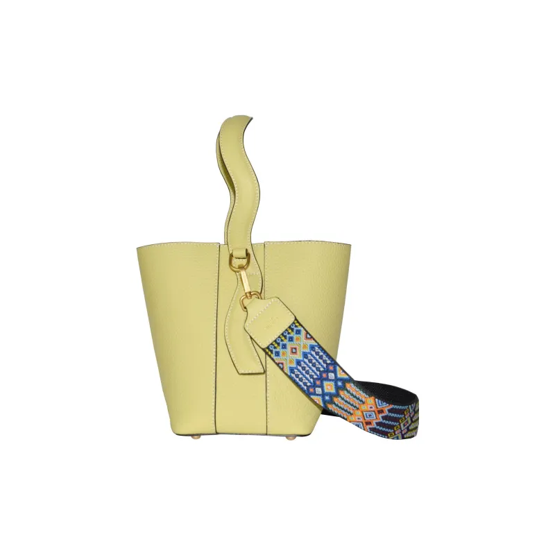 CAVANA Calfskin Shoulder Bag Crossbody Bag Handbag Women's Chick Yellow-3