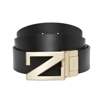 Ermenegildo Zegna Logo Engraved Buckle Belt
