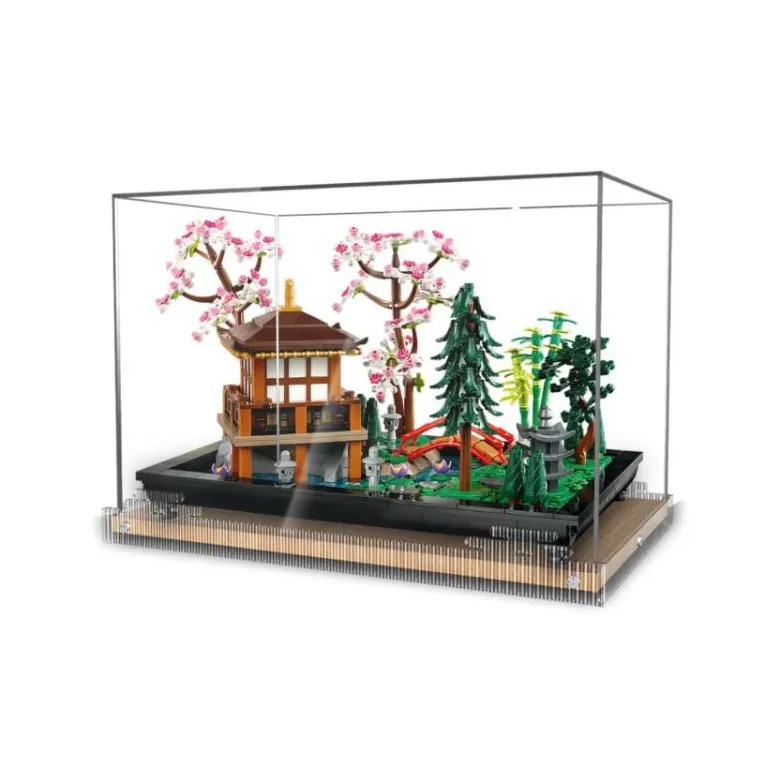 KGBOX For Building Block 10315 Zen Garden Acrylic Building Blocks Dust Cover Model Accessories-0