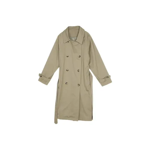 Painting system Trench Coats Women's Khaki Green