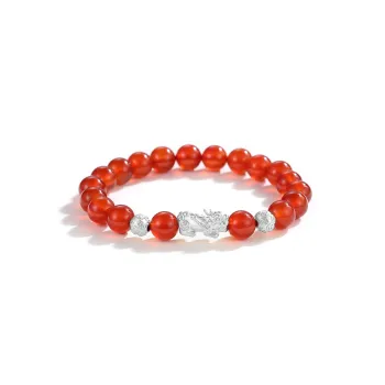 TRUE ME 999 Fine Silver Agate Obsidian Bracelets Unisex