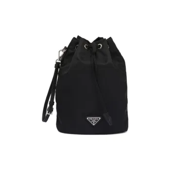 PRADA Fabric Bucket Bags Shoulder Bag Crossbody Bag Regular Women's Black