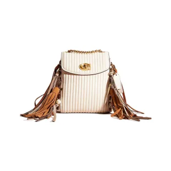 COACH Parker Leather Camera Bags Shoulder Bag Crossbody Bag Small Size Women's White