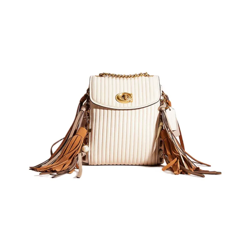 COACH Parker Leather Camera Bags Shoulder Bag Crossbody Bag Small Size Women's White-0