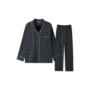 MEITENG Pajama Set Spring And Fall Season Women's Black
