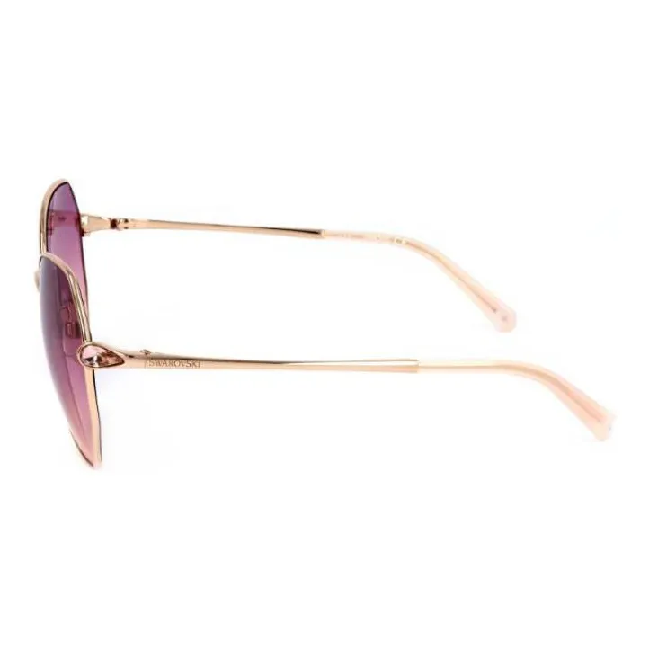 Swarovski Metal Irregular Shape Sunglasses Women's Rose Gold-2