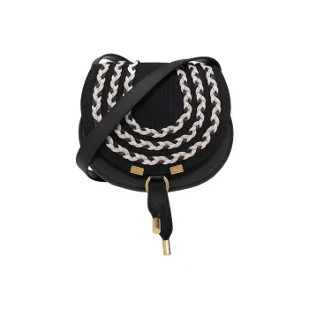 Chloe Marcie Calfskin Crossbody One Shoulder Small Size Women's Black