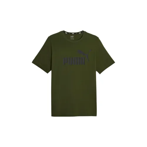 PUMA T-Shirts Men Olive Green