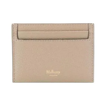 Mulberry Leather Card Clip Card Holder Men's Beige
