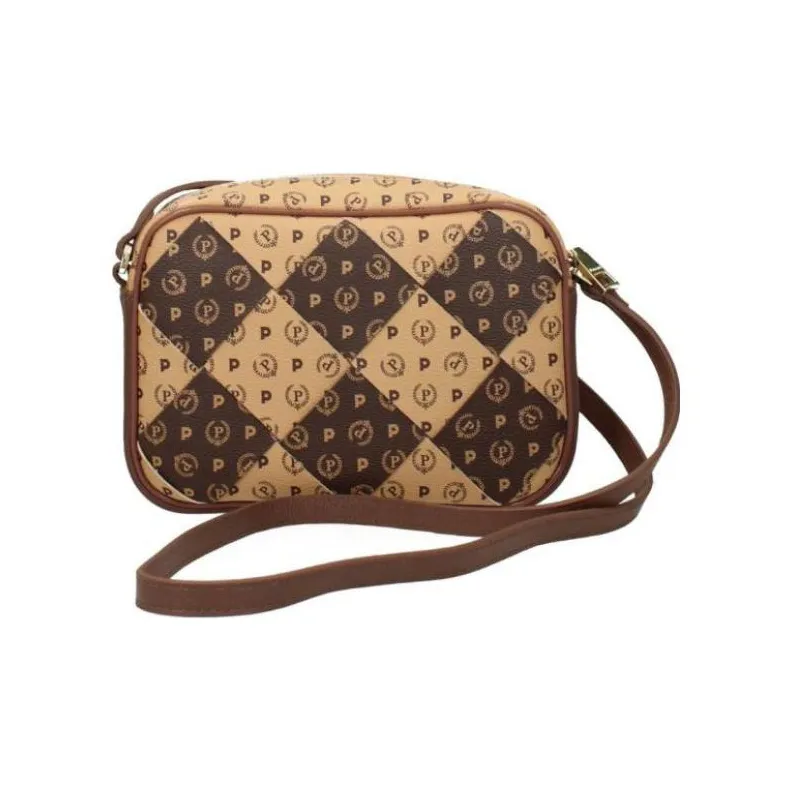 Pollini PVC With Leather Camera Bag, Shoulder Bag, Crossbody Bag Women's Brown-2