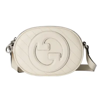 GUCCI Blondie Leather Crossbody Bag Shoulder Bag Women's White