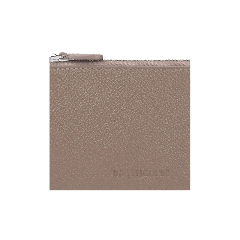 Balenciaga ESSENTIAL Cow Leather Wallets Coin Purses Regular Women's Dark Beige-4