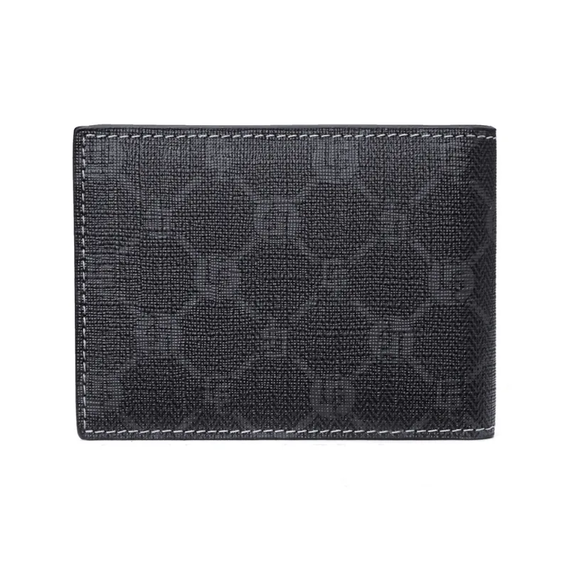 GOLF PVC Synthetic Leather Document Wallet Card Holders Small Size Men's Black-3