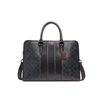 COACH Bond Signature Coated Canvas Laptop Bag Briefcase Crossbody Bag Handbag Large Size Men's Black Monogram