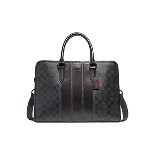 COACH Bond Signature Coated Canvas Laptop Bag Briefcase Crossbody Bag Handbag Large Size Men's Black Monogram