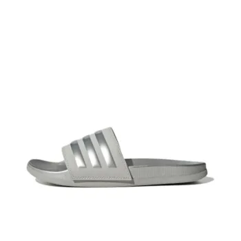 Adidas Adilette Comfort Slides Grey Silver Metallic Women's