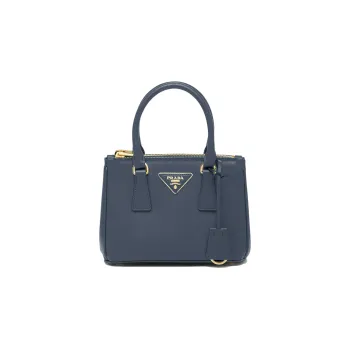 PRADA Galleria Killer Bag Leather Shoulder Bag Crossbody Bag Handbag Mini Women's Dark Blue