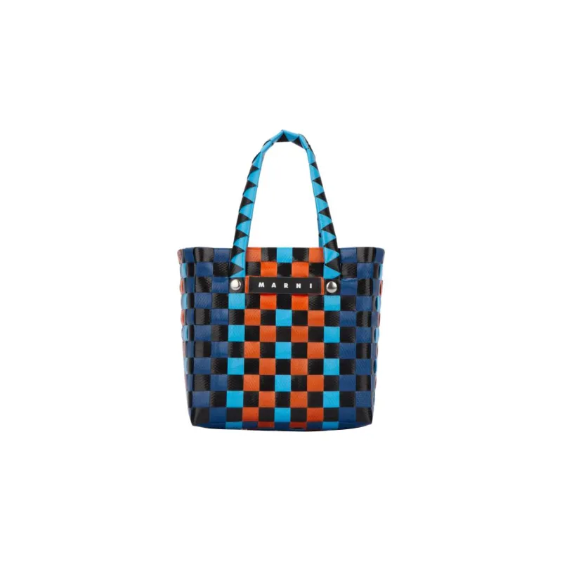 MARNI Polypropylene With Cow Leather One Shoulder Handbag Extra Mini Kids' Dark Blue/Multicolor-0