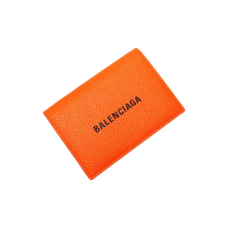 Balenciaga Calfskin Wallet Women's Fluorescent Orange-3
