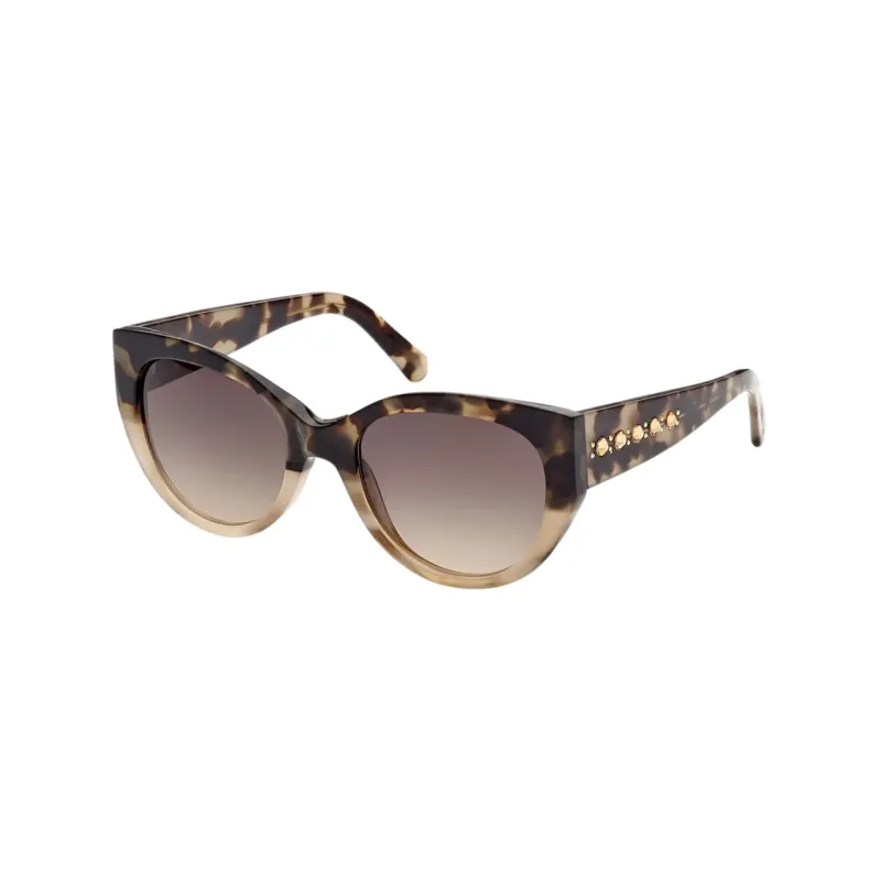 Swarovski Millenia Crystal Irregular Shape Sunglasses Women's Brown-0