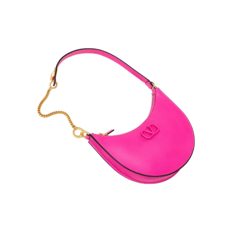Valentino Vlogo Grained Calfskin HOBO Bag Shoulder Bags Handbags Mini Women's Pink-4