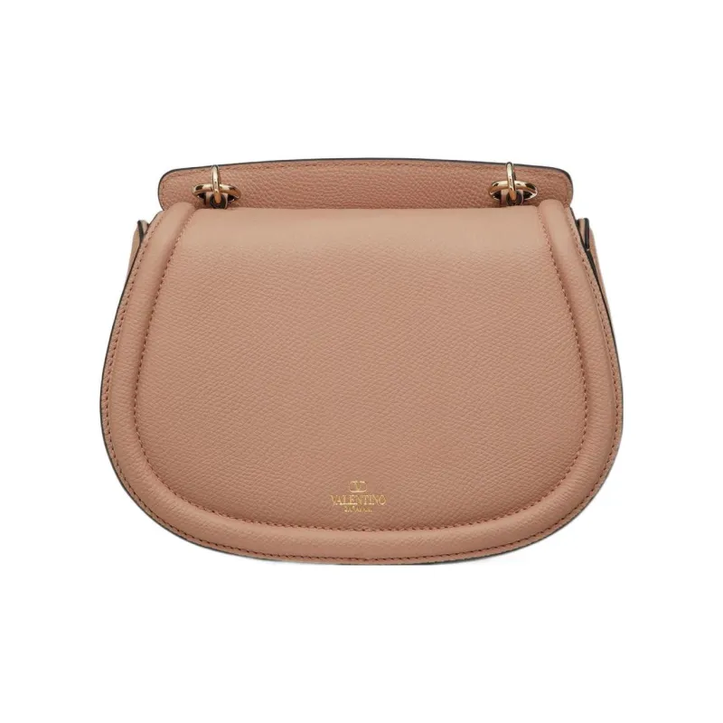 Valentino VSLING Grained Calfskin Saddle Bag Crossbody Bag Shoulder Bag Women's Rose-4