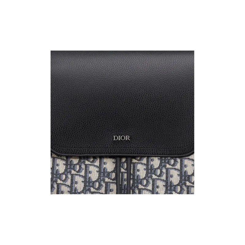 DIOR Saddle Fabric With Cow Leather Backpack Men's Beige/Black-4