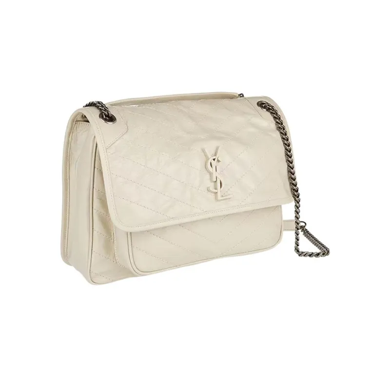 SAINT LAURENT Niki Calfskin Hobo Bag Crossbody Bag Shoulder Bag Women's White-1