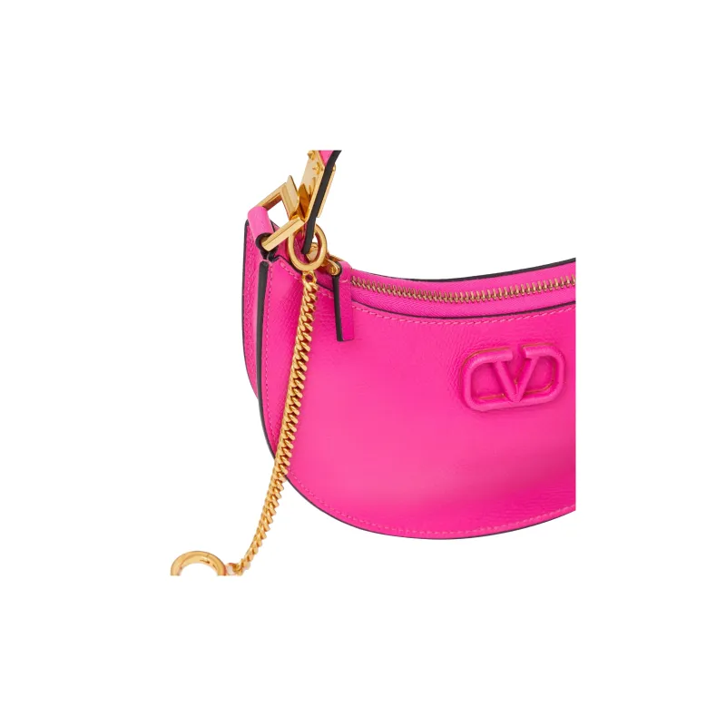 Valentino Vlogo Grained Calfskin HOBO Bag Shoulder Bags Handbags Mini Women's Pink-6
