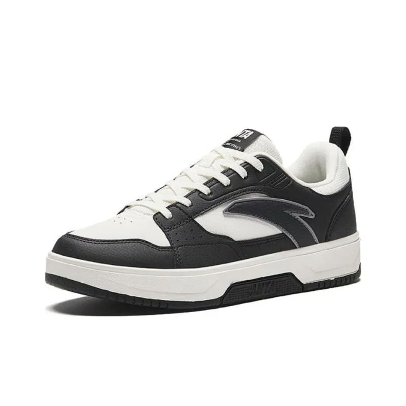 Anta Slip Resistant Low Top Skateboard Shoes Women's Black White-1