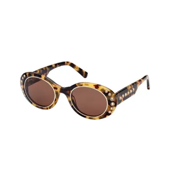 Swarovski Millenia Acetate Faux Crystal Irregular Shape Sunglasses Women's Tortoiseshell