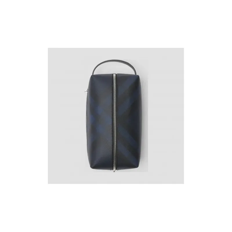 Burberry London Polyester Travel Bag Clutch Toiletry Bag Storage Bag Men's Blue Black-3