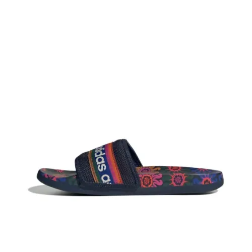 Adidas Women's Adilette Comfort Slide 'Floral - Night Indigo'