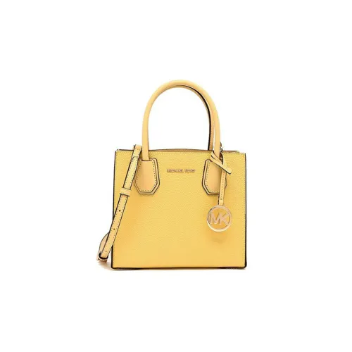 MICHAEL KORS Mercer Leather Tote Bag, Shopping Bag, Shoulder Bag, Crossbody Bag, Handbag Regular Women's Yellow