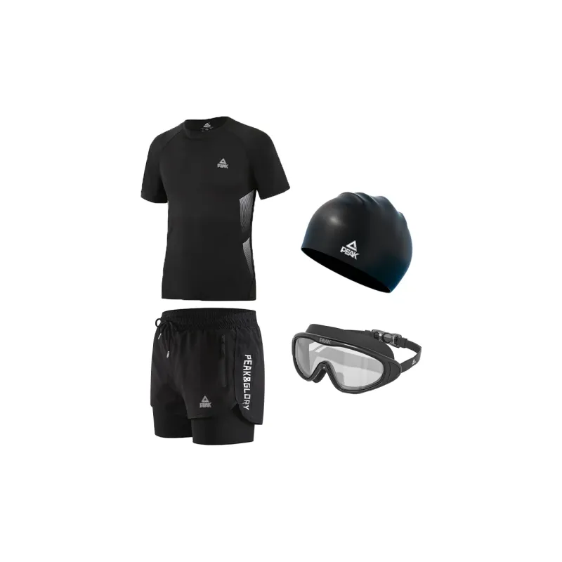 PEAK Swimming Sets Polyester Surfing Drifting Beach Vacation Men's Black-5