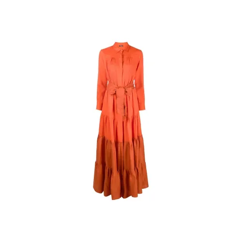 Kiton Tiered Maxi Shirt Dress