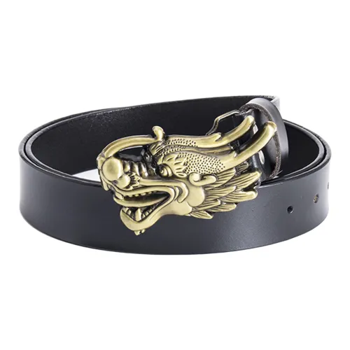 ALIEN BANG Punk Hip Hop China Dragon Rock Vintage Niche Leather Belts Men's Black Belt/coffee Belt Width  3.8CM