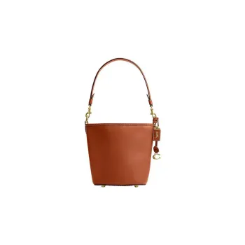 COACH Dakotah Cow Leather Bucket Bag, Handbag, Shoulder Bag, Crossbody Bag Trumpets Women's Brown