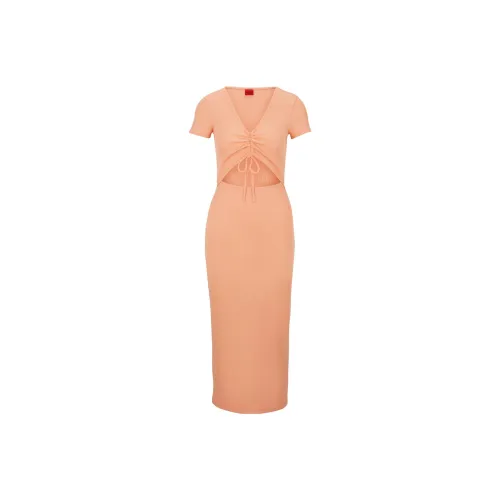 HUGO BOSS Short-Sleeved Dresses Women's Light Orange