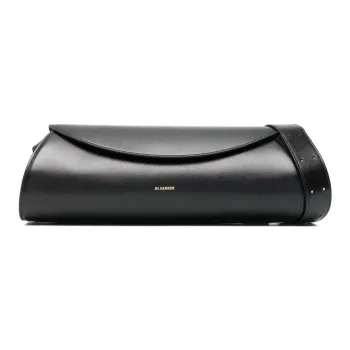 JIL SANDER Cannolo Logo Embossed Large Shoulder Bag