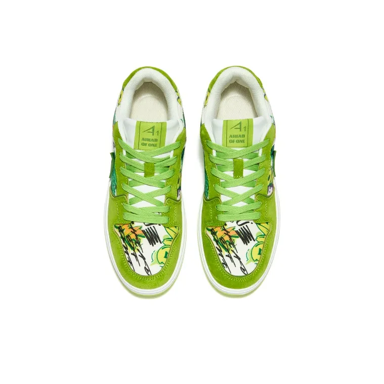 A1 Graffiti Collection Coverage Abrasion Resistant Low Top Skateboard Shoes Unisex-3