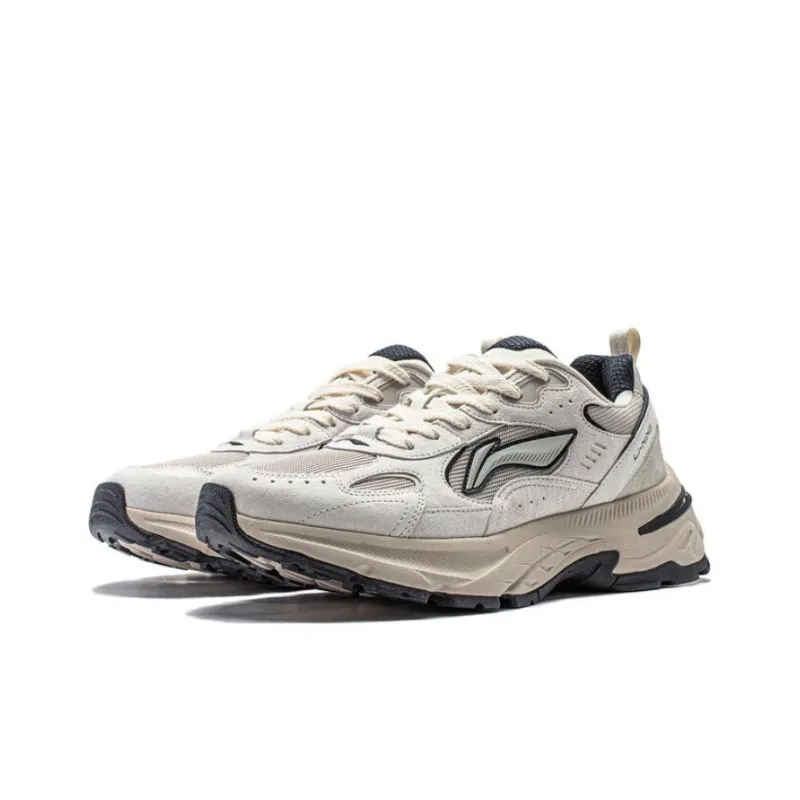 LiNing Beichen Cushioning, Slip Resistant, Abrasion Resistant Support Low Top Chunky Sneakers Men's White Gray-2