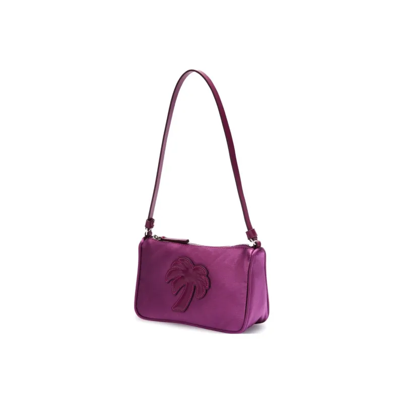PALM ANGELS Satin Palm Shoulder Bag Purple-1