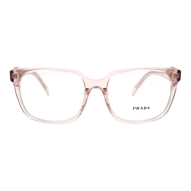 PRADA Plate Frame Oval Eyeglass Frames Women's Transparent Pink-1