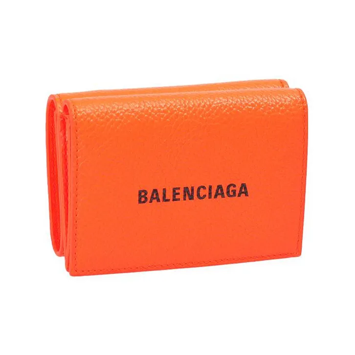 Balenciaga Calfskin Wallet Women's Fluorescent Orange-4