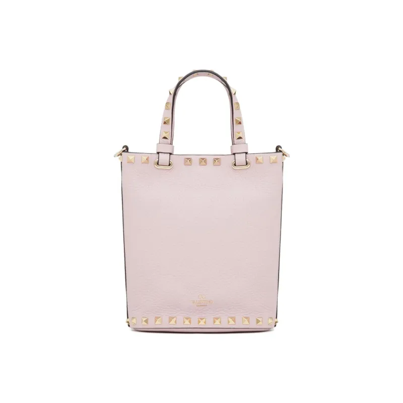 Valentino Rockstud Calfskin Bucket Bag Shoulder Bags Handbags Mini Women's Pink-3