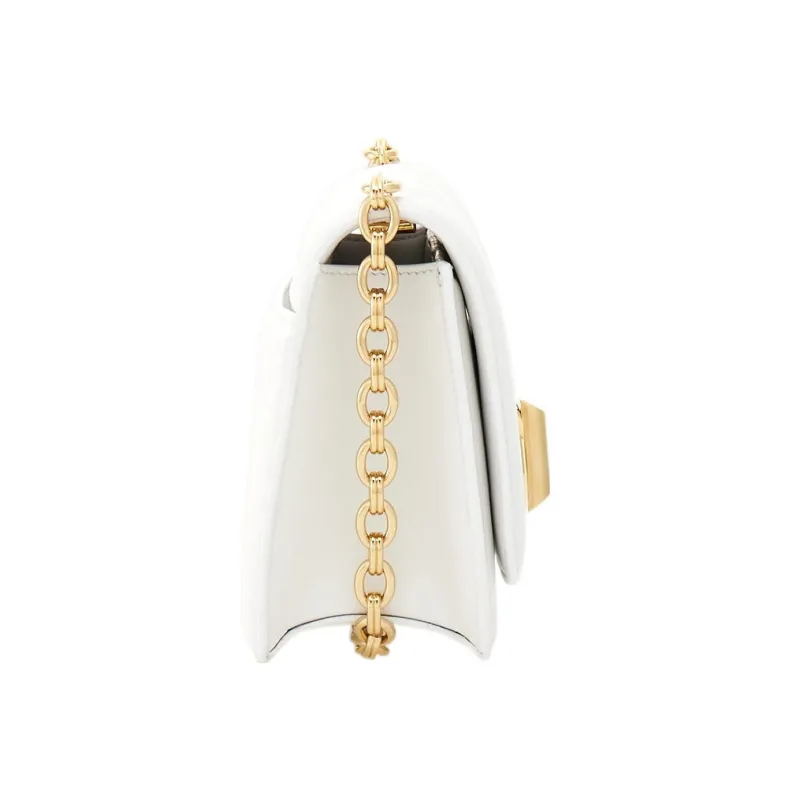 FERRAGAMO GANCINI Calfskin Shoulder Bag Crossbody Bag Mini Women's White-1