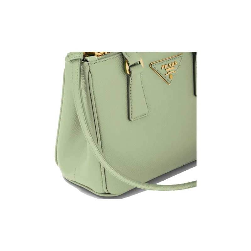 PRADA Galleria Killer Bag Leather Shoulder Bag Crossbody Bag Handbag Mini Women's Light Green-4